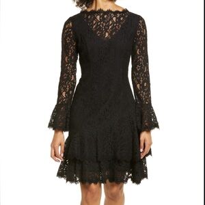 SHANI Black Lace Long Sleeve Dress